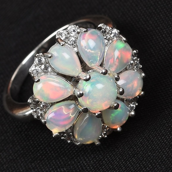 🌸Ethiopian Opal Cluster Ring🌸 - Picture 8 of 14